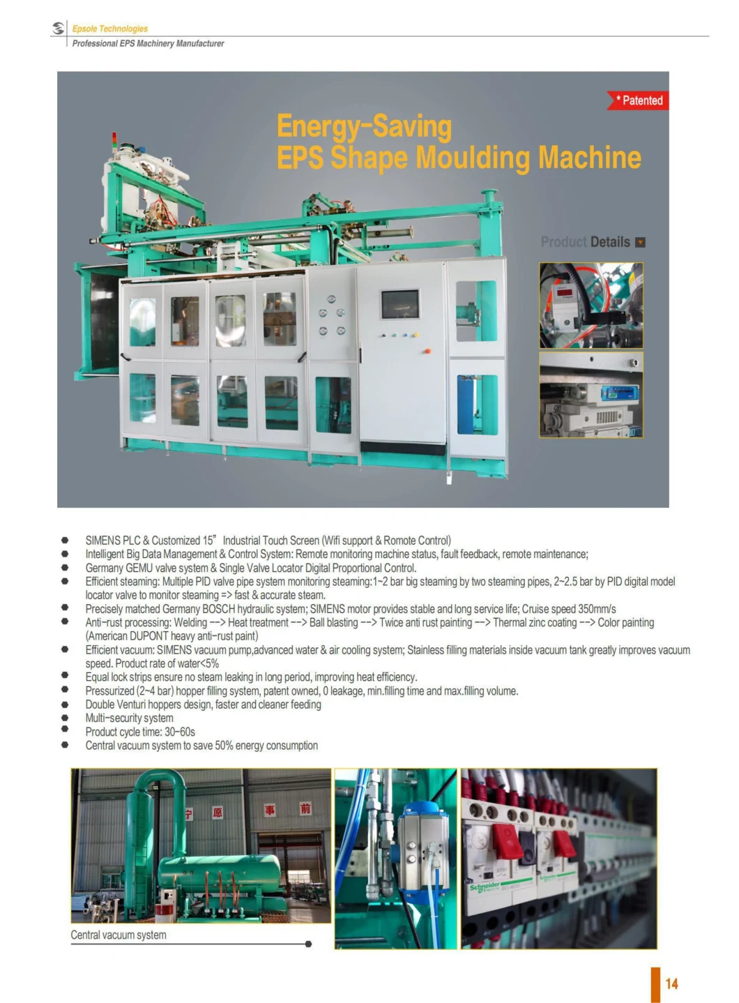 Automatic TV Packaging Box EPS Foam Icf Block Shape Moulding Machine